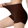 thumbnail image 2 of Fewfanhot Women High Waist Ribbed Yoga Shorts, Ruched Side Butt Lifting Stretch Mini Workout Gym Shorts, 2 of 5