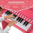 thumbnail image 5 of Costway 25 Keys Digital Piano with Music Stand Stool Lighted Keys Teaching Mode for 3+ Kids Pink, 5 of 10