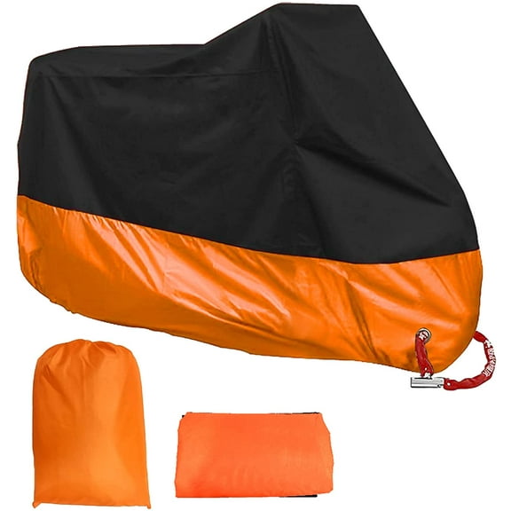 Motorcycle Cover, All Season Waterproof Outdoor Dustproof Durable Vehicle Cover with Lock Holes Fits for Harley Davidson, Honda, Suzuki,Yamaha and More