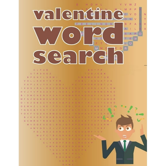 Valentine Word Search : Puzzles Large Print Challenge for Adults and kids, With Hidden messages, Gifts for Valentine's Day (Paperback)