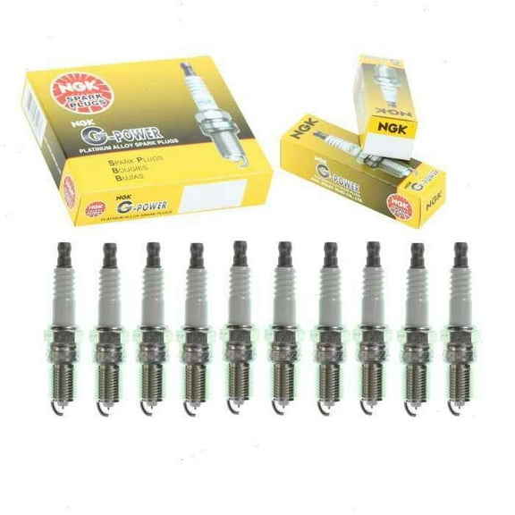 10 pc NGK G-Power Spark Plugs compatible with Ford F-350 Super Duty 6.8L V10 1999-2004