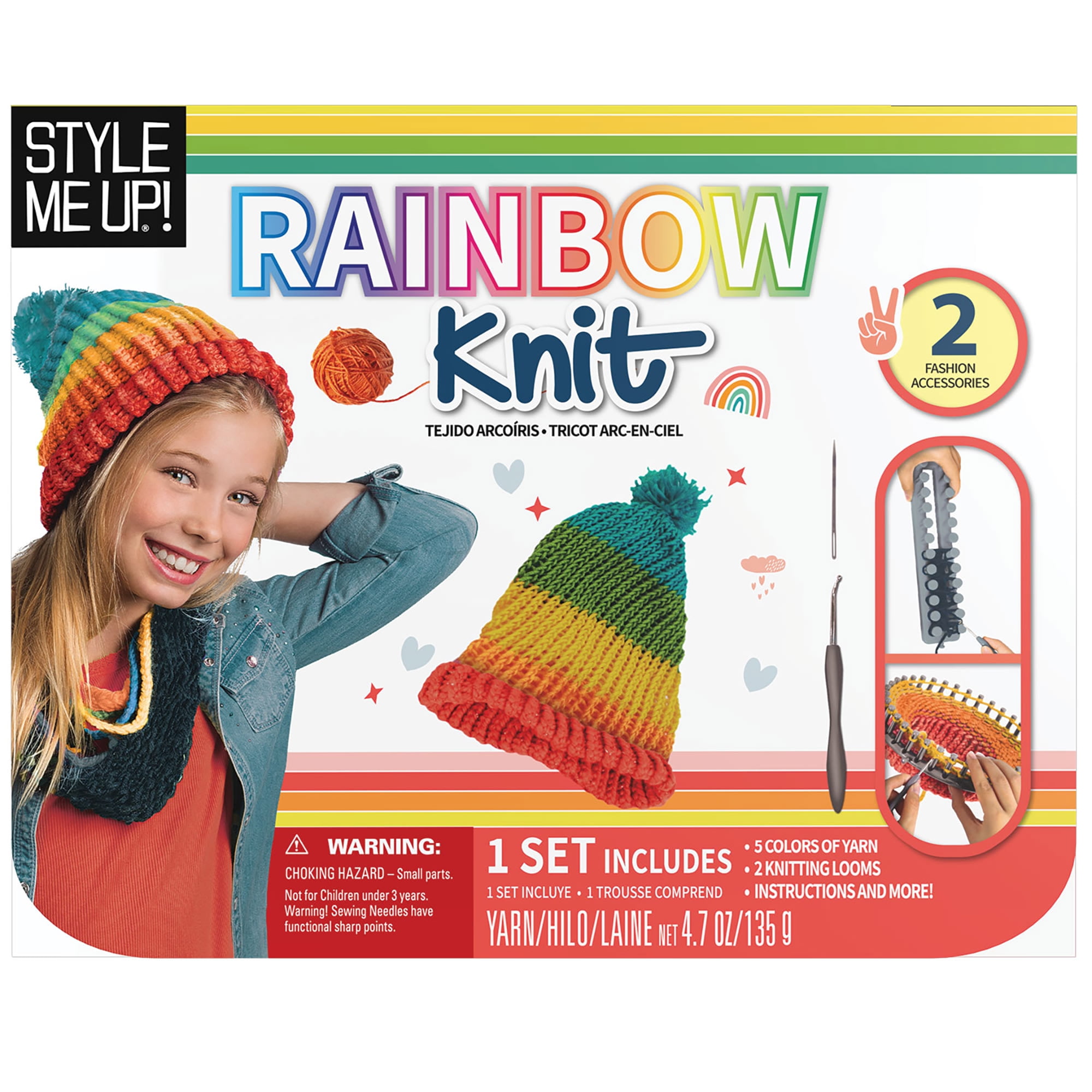  Hapinest Learn to Knit Hat and Scarf Knitting Loom Kit