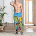 thumbnail image 2 of Mens Pajama Pants, Funny Dinosaur Riding Motorcycle Soft Sleep & Lounge Pants for Men, Cuteness Casual PJ Bottoms Pants with Pockets, 2 of 7
