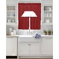 thumbnail image 3 of Red Burlap Texture Swag Curtains for Living Room/Bedroom Windows, Farmhouse Vintage Red Kitchen Curtains and Valances Set 36 Inch Length, Light Filtering Swags Valance Curtain Panels, 3 of 5
