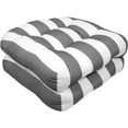 thumbnail image 2 of Sweet Home Collection 19" x 19" Silver and White Striped Square Chair Outdoor Seating Cushions (4 Pack), 2 of 4