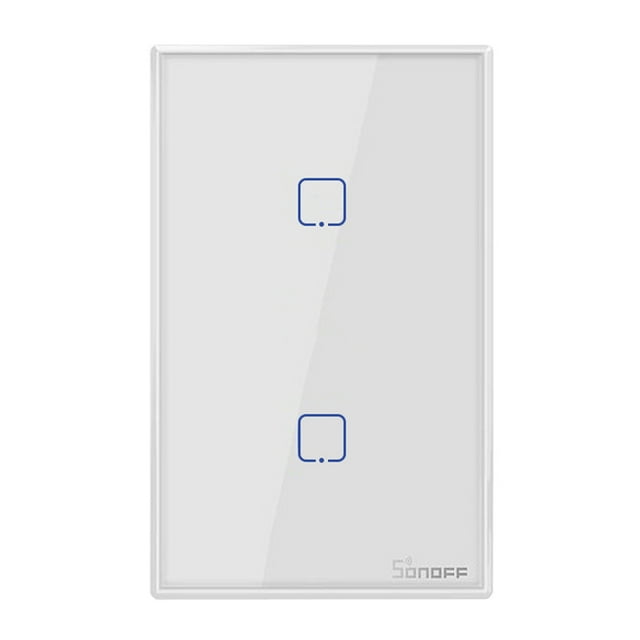 Riwcyla T2US2C,TX 2 Gang Smart WiFi Wall Switch 433MHz RF Remote Control APPTouch Control Timer Standard Panel Smart Switch Compatible with HomeNest &