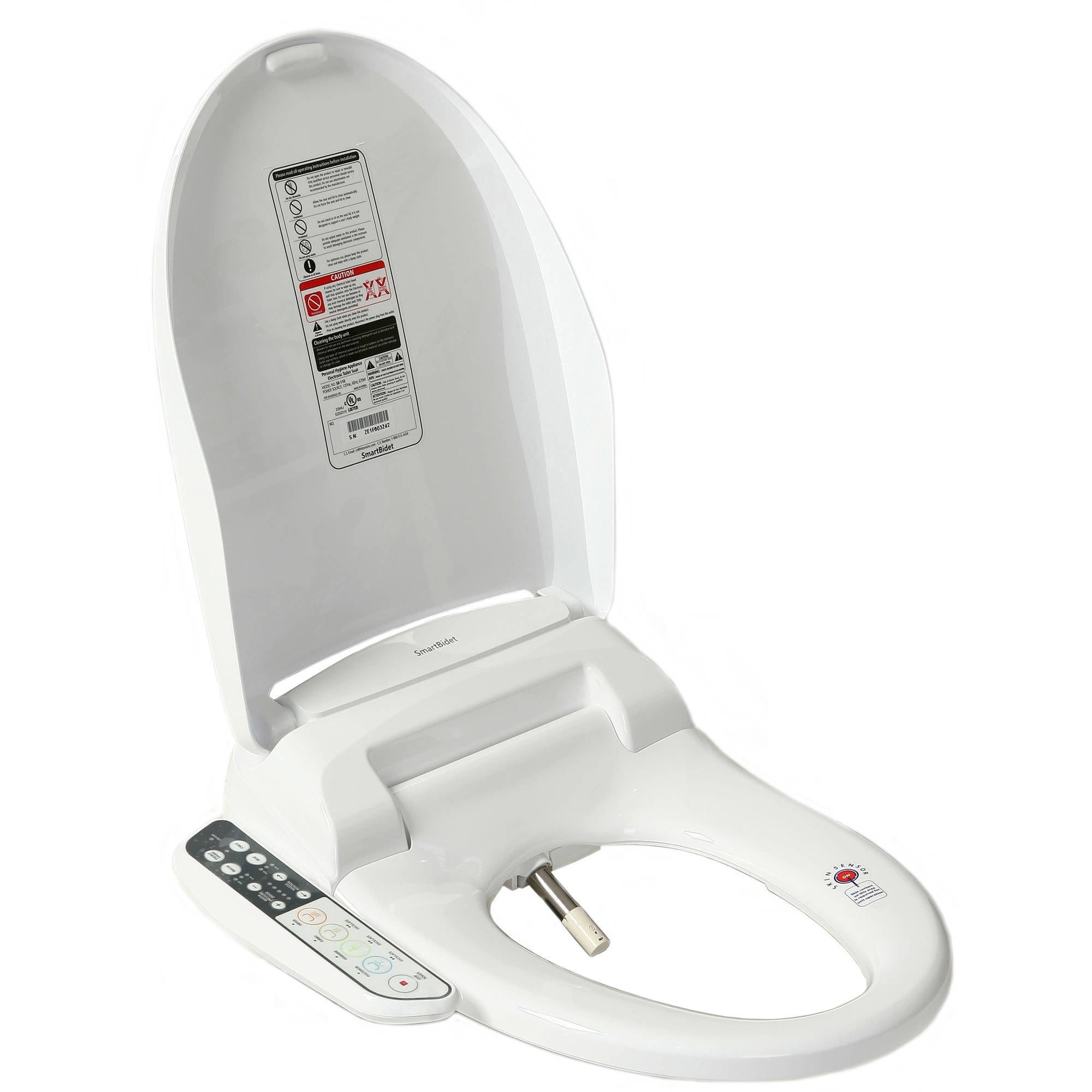 Smartbidet SB-110 eléctrica bidé Cálido asiento del inodoro para baños alargada-Blanco 