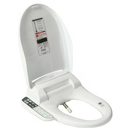SmartBidet SB-110 Electric Bidet Seat for Elongated Toilets with Control Panel, Stainless Steel