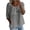 Gray, variant on Women Three Quarter Long Sleeve Babydoll Tunic Top Scoop Neck 3D Floral Applique Patchwork Gathered Waist Loose Flow Side Pocket Summer Blouse Black S