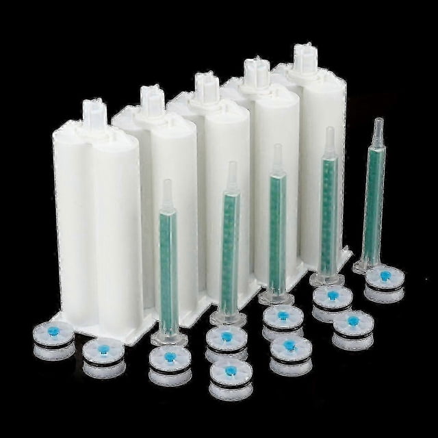 5pcs/set 50ml 1:1 Ab Glue Tube Dual Glue Cartridge Two Component Dispenser Tube With Mixing Tube Mixing Syringe For Industrial Glue Applicator