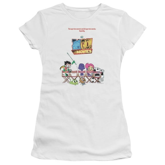 Teen Titans Go To The Movies Poster S/S Junior Women's T-Shirt Sheer White