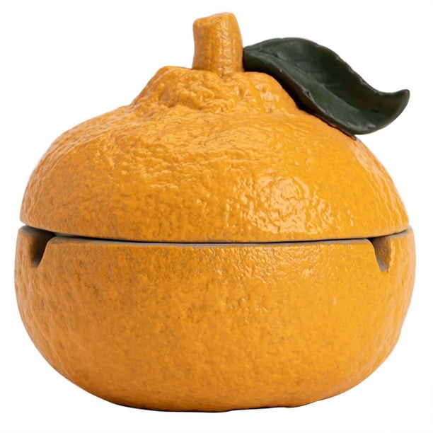 Ceniceros de cerámica con tapa, ceniceros con forma for fumadores de cigarros, decoración estética creativa de frutas