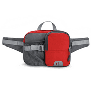 Running Fanny Pack,With Water Bottle Holder And Reflective Strip, For Hiking, Running, Dog Walking,red