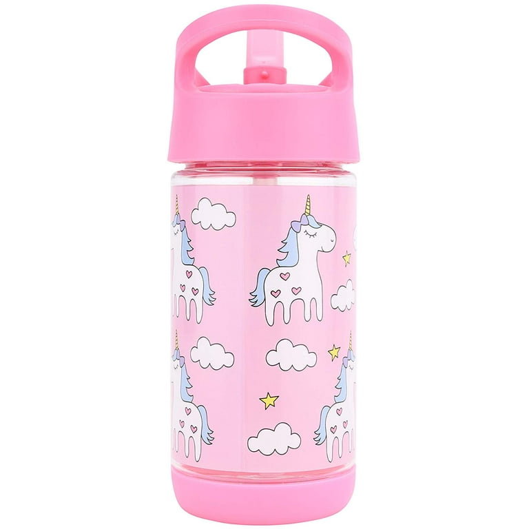 Kids Water Bottle With Straw, Spill Proof, Eco-friendly BPA Free Non Toxic Plastic  Bottles unicorn Water Bottle 