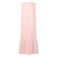 thumbnail image 5 of Tiqkatyck Spring Dresses for Women 2024, Women's Solid Color Suspender Temperament Commuting Trend Long Skirt Loose Waist , Summer Dresses for Women 2024 Pink, 5 of 5