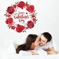 thumbnail image 7 of Valentine's Day Decor Rose Wall Decor Happy Valentine's Day Rose Wall Stickers Red Rose Heart Wall Decals Removable Wall Stickers Murals for Bedroom Living Room Sofa Backdrop TV Background Decoration, 7 of 7
