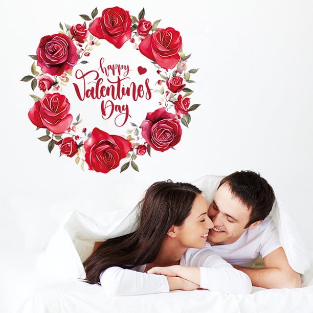 Vinilos decorativos de pared para San Valentín. Adhesivos removibles con diseño para decorar la pared. Ideales para la sala de estar, aniversarios y fiestas. Adhesivos de pared para San