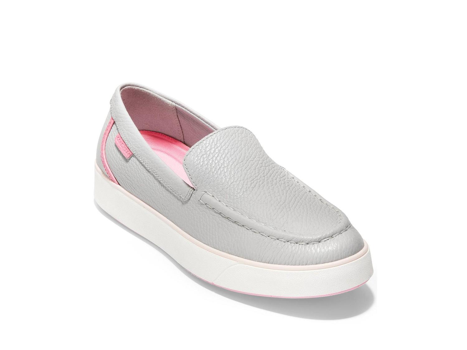 Cole Haan Nantucket 2.0 Venetian Loafer Women's Shoes Cool Grey Grainy Leather : 5 B - Medium
