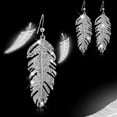 thumbnail image 4 of SmartBy Women's Retro Boho Alloy Feather Rhinestone Eardrops Party Hook Dangle Earrings, 4 of 6