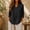 Black, variant on Summer Sales Womens Summer Tops Loose‑Fit Cotton‑Linen 3/4 Sleeve Lightweight Casual Blouse Oversized Tshirts for Women Under 12$