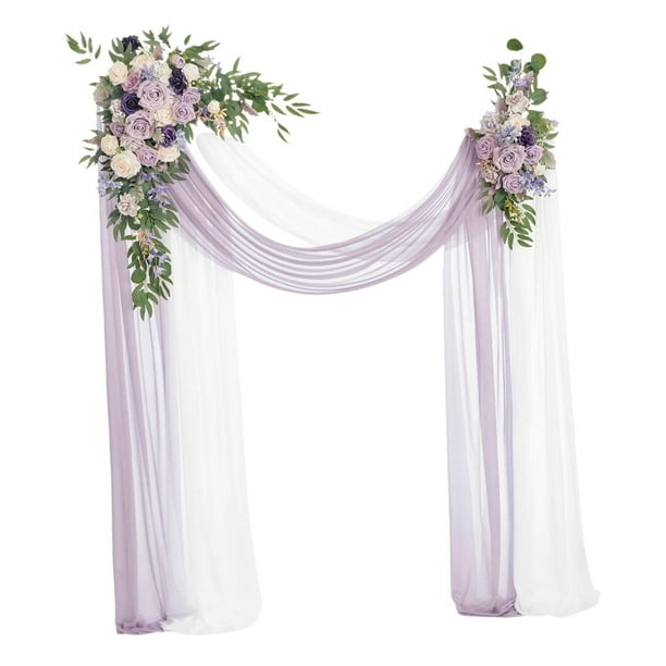 Arco de boda con kit floral, decoración de corona de rosas, guirnalda de flores artificiales para eventos Púrpura