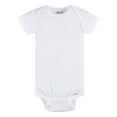 thumbnail image 2 of Gerber Baby Neutral 3-Pack White Short Sleeve Bodysuits, Sizes Preemie - 24 Months, 2 of 8