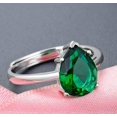 thumbnail image 3 of 2Ct Pear Cut Lab Created Green Emerald 14k White Gold Plated Engagement Ring, 3 of 3