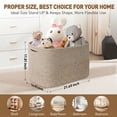 thumbnail image 3 of Large Blanket Basket, 22"x12"x17"(75L) Rectangle Woven Baskets for Storage, Cotton Rope Basket for Living Room, Toy Basket with Handle, Basket for Organizing(Oatmeal Brown), 3 of 7