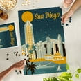 thumbnail image 2 of Lantern Press 1000 Piece Jigsaw Puzzle, San Diego, California, Retro Skyline Series, 2 of 5