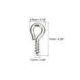 thumbnail image 2 of 200 Pack Small Screw Eye Hooks Mini Eyelets Screws, 4.5x10x1.2mm, Nickel Silver, 2 of 5