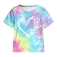 thumbnail image 5 of Caqnni 5-6 Years Teen Girls Tie Dye Printed Short Sleeved Top And Shorts Casual Set Lounge 2 Piece Yoga Tracksuit A33-Sky Blue, 5 of 5