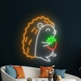 thumbnail image 5 of Handmadetneonsign Hedgehog Strawberry Neon Sign, Hedgehog Neon Led Art Decor, Hedgehog Animal Wall Decor, 5 of 5