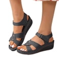thumbnail image 2 of Domuza Womens Orthopedic Sandals Slip on Non Slip Arch Support Summer Flat Sandals Breathable Work Shoes 2026 New Comfort Orthopedic Shoes Blue 6.5（EU-37）, 2 of 5