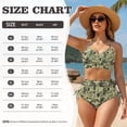 thumbnail image 5 of XYZCANDO Matching Couple Beach Vacation Swimwear Tummy Control Bikini Men Swim Trunks Summer Beach Set His and Hers Beachwear Fish Camouflage Green Hawaiian Bathing Suits for Couples Outfits, 5 of 6