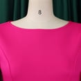 thumbnail image 6 of AURA Women’s Flared Mid Length Dress Round Neck Three Quarter Sleeve High Waist Zipper S XXXL, 6 of 7