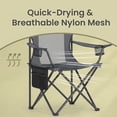 thumbnail image 4 of LEDREM Premium Folding Camping Chairs Set of 2 - High Back Mesh Design, Adjustable Armrests, 330lb Capacity, with Cup Holder & Storage Pocket, Slate Gray, 4 of 6