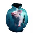 thumbnail image 3 of Sudadera con capucha de primavera y otoño con estampado 3D de cerdo lindo volador, sudadera con capucha informal de talla grande para hombre, 3 of 5
