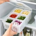 thumbnail image 3 of Reemplazo de caja de almacenamiento de refrigerador Injueey ABS transparente inodoro 6 rejilla sellada apilable, 3 of 6