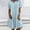 Light Blue, variant on Women's Denim Shirt Dress Collar V Neck Short Sleeve Jean Dress Button Down A-Line Midi Dress with Pockets