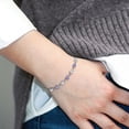 thumbnail image 4 of Gem Stone King 925 Sterling Silver Round White Moissanite and Blue Tanzanite Tennis Bracelet for Women (2.46 Cttw, Gemstone Birthstone, Round 4.5MM, Fully Adjustable up to 9 inch), 4 of 4