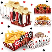 24 Pcs Casino Party Snack Bowls Chips Candy Popcorn Hot Dog Disposable Tray Las Vegas Casino Birthday Party Supplies