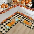 thumbnail image 2 of Buffalo Plaid Pumpkin Fall Decorative Kitchen Rugs Set of 2,Non Skid Washable,Home Seasonal Fall Holiday Party Autumn Harvest Thanksgiving Vintage Kitchen Mat 17"x47"+17"x30", 2 of 6