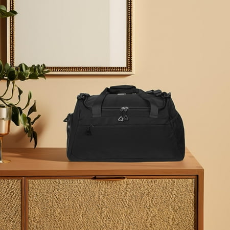 PENIKOKO Multifunctional Black Fitness Tote Bag with Dry Wet Division for Travel Gym and Sports