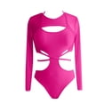 thumbnail image 5 of Womens Monokini Women's Solid Color Blouse Bikini Suit Strap Swimsuit Sexy Swimsuit Suit Monokini Red XL, 5 of 5