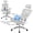 Light Gray+Mesh Cushion, variant on COOLHUT Ergonomic Mesh Office Chair, Big and Tall Computer Desk Chair with Adjustable Lumbar Support, Headrest and Armrest, High Back Home Office Chair for Workspace, Gaming,300LBS, Black
