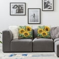 thumbnail image 2 of Acheng Watercolor Sunflower Throw Pillow Cover, Eucalyptus Leaves Summer Holiday Party Cushion Case for Sofa Couch Set of 2 22x22in, 2 of 7