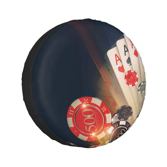 Kdxio Casino Poker Chips for Tire Cover Wheel Protectors Tyre Covers Weatherproof Wheel Covers Universal Fit for Trailer Rv SUV Truck Camper Travel Trailers 14 inch