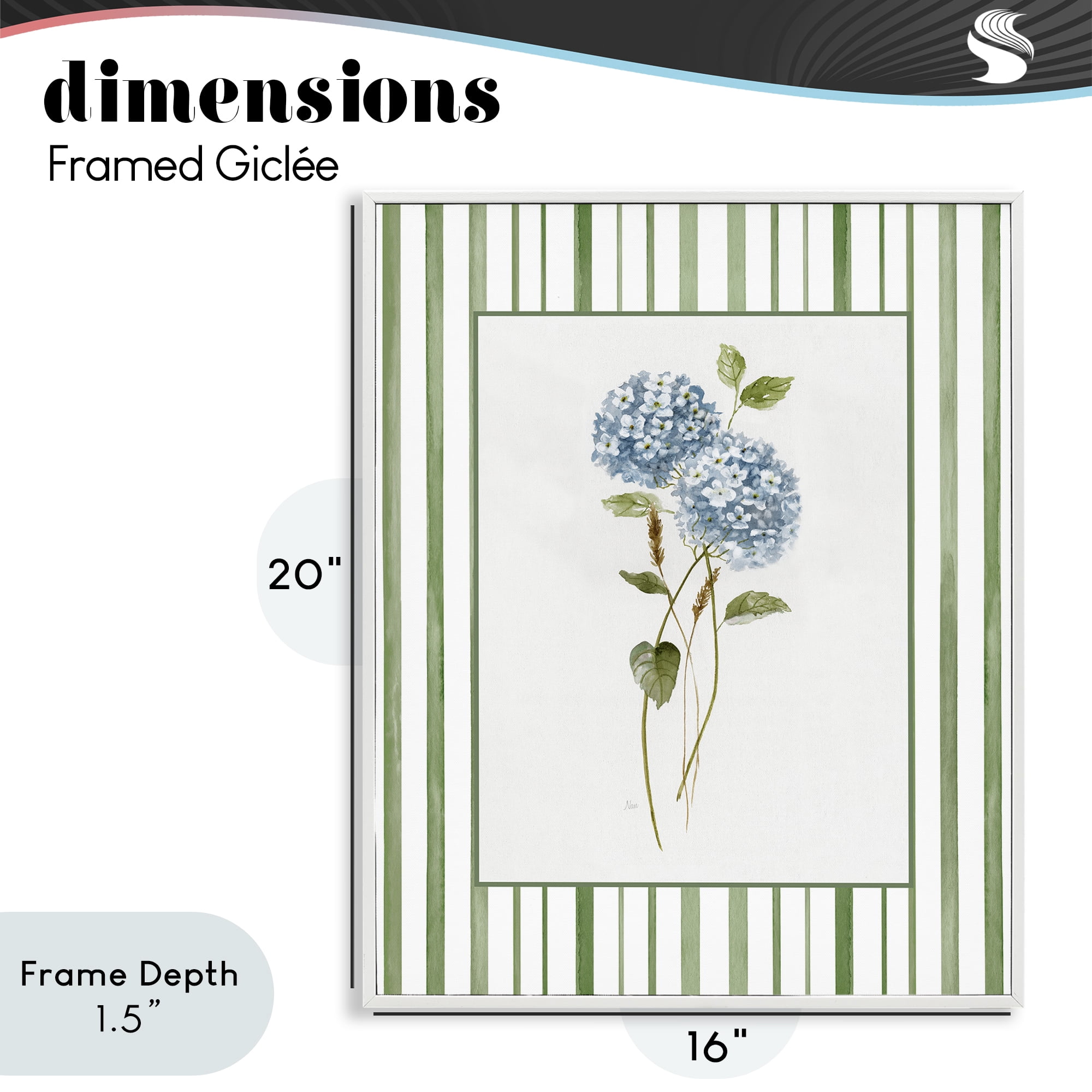 Stupell Industries Delicate Hydrangea & Dried Wheat White Framed Giclee Art, design by Nan