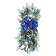thumbnail image 6 of Prelit Christmas Swag 11.7 Inch, Cordless LED Teardrop Swags with Balls, Ribbon & Pinecones for Front Door, Stairway, Wall, Window, Fireplace - Festive Indoor Outdoor Holiday Decor, 6 of 7