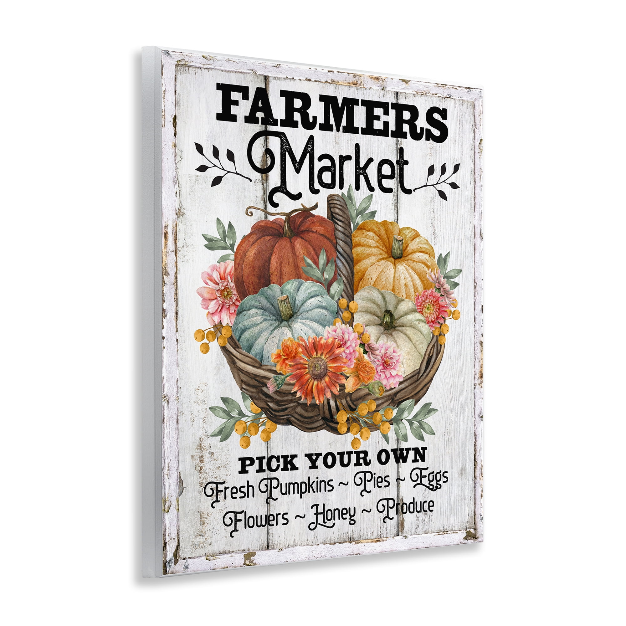 Stupell Industries Farmers Market Pumpkin Basket Holiday Painting Unframed Art Prints Wall Art, 11 x 14